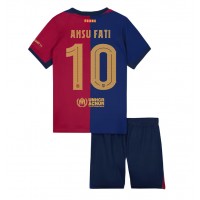 Fotballdrakt Barn Barcelona Ansu Fati #10 Hjemmedraktsett 2024-25 Kortermet (+ Korte bukser)